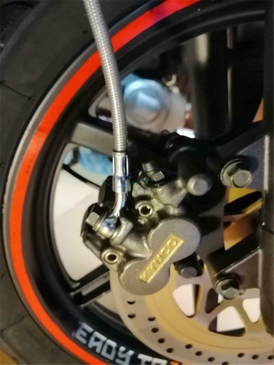 1PC 17.72" Motorcycle Stainless Steel Braided Hydraulic Brake Oil Hose Universal