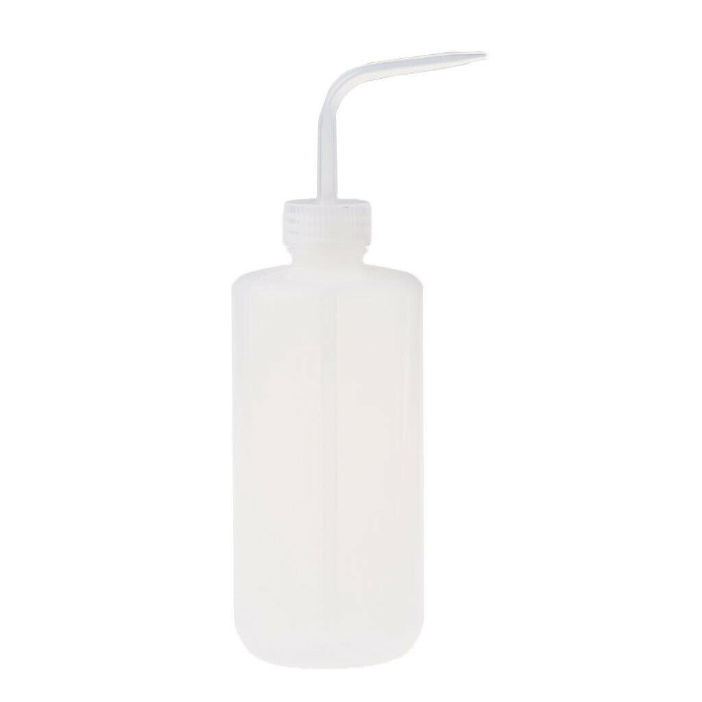 2X Screw on Tip Tattoo Washing Lab Squeeze Wash Clear White Bottle 500mL
