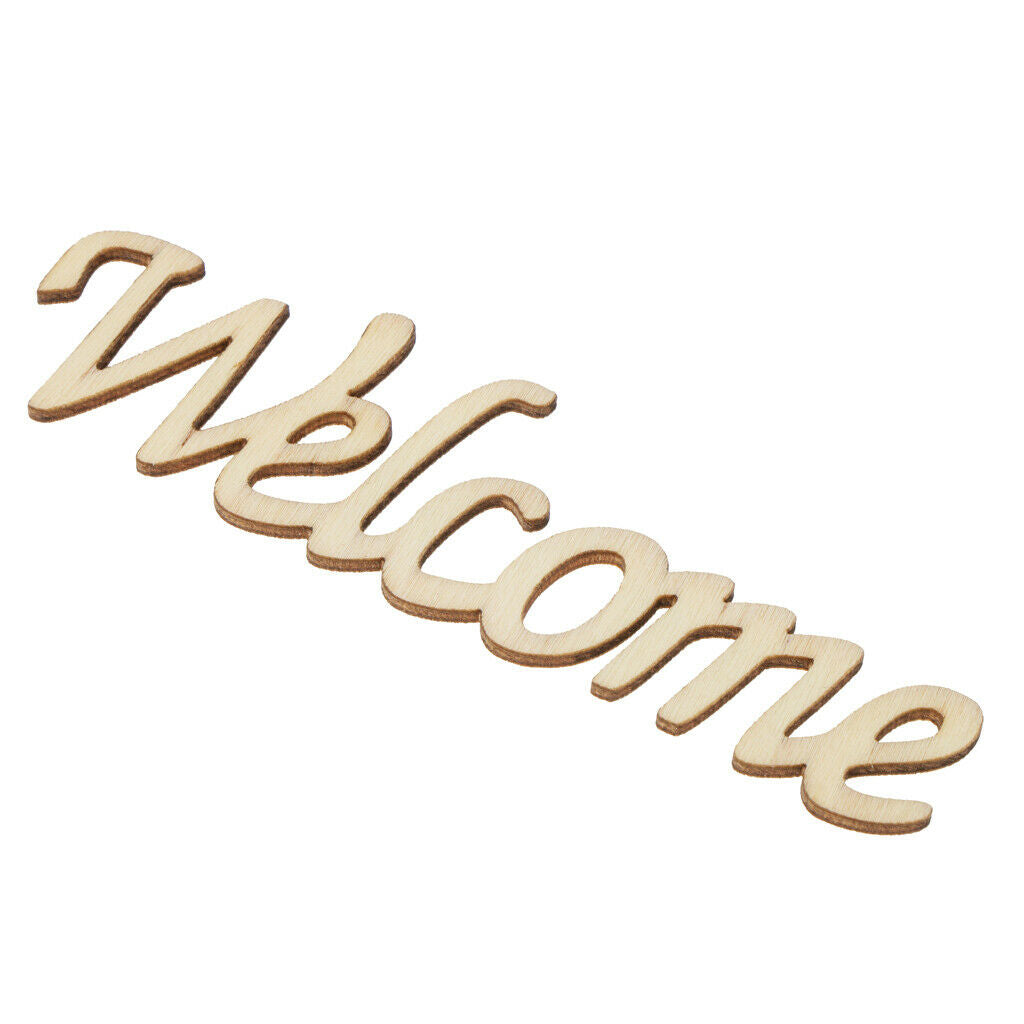 Welcome Wooden Craft Cut Wooden Pieces Card Making DIY Art Home Wall Decor