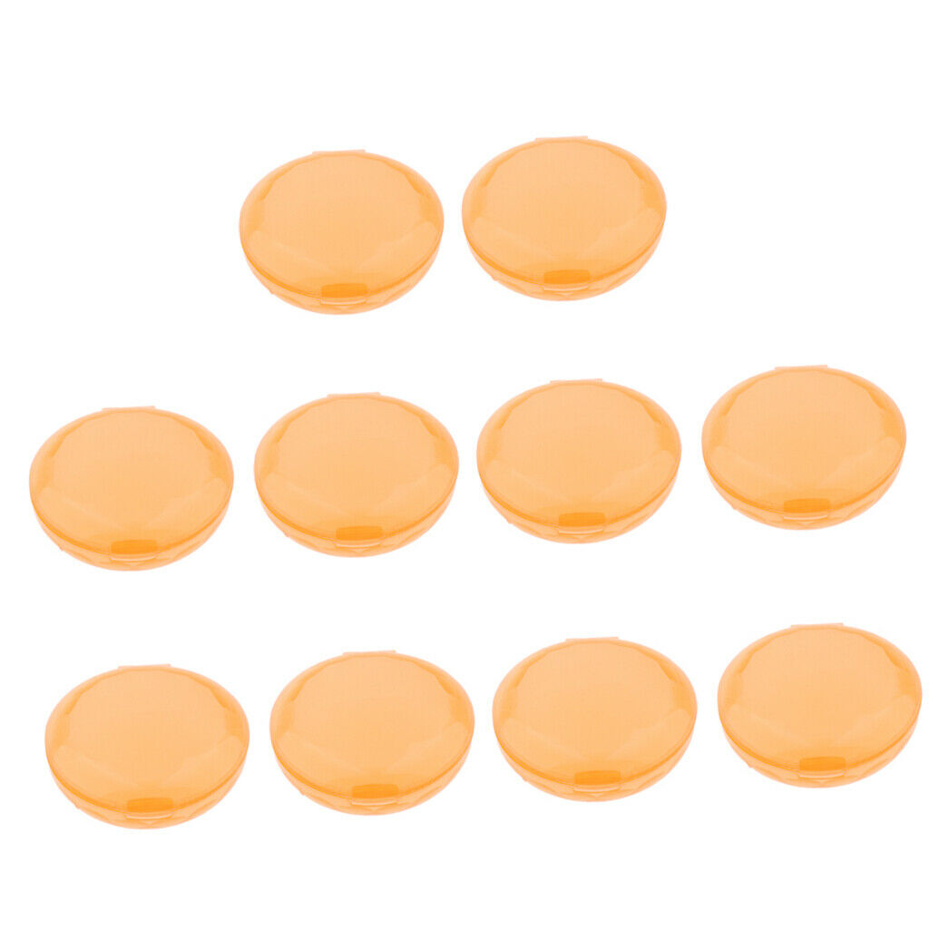 10 Pieces Plastic Mini Earplugs Storage Container Case Jewellery Box Orange