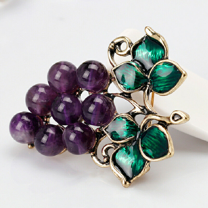 Purple Enamel Grape Brooch Pin Banquet Weddings Party Brooch Gifts Women .l8
