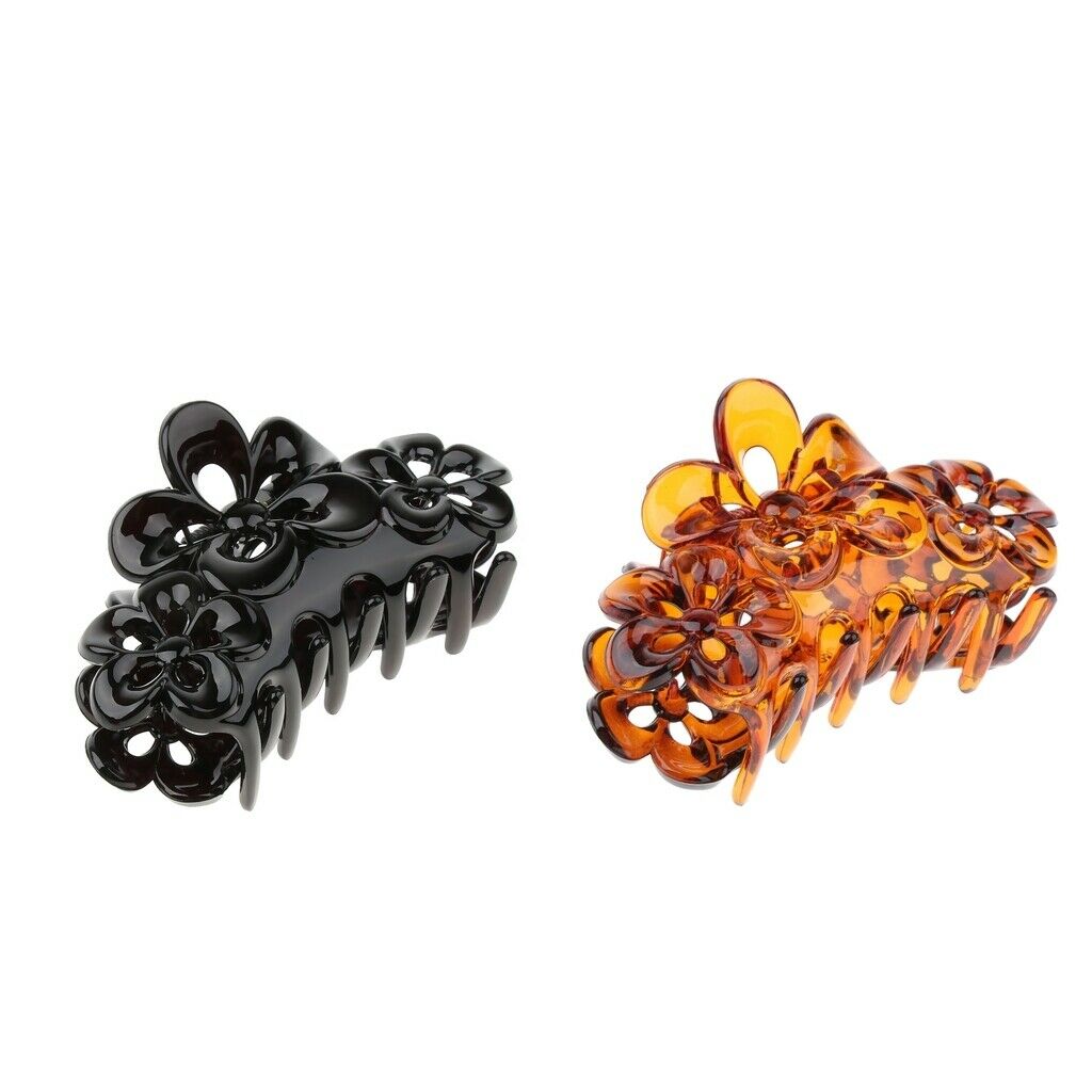 Womens Girls Hair Claw Clip Jaw StrongTeeth Claw for Hair Makeup Tool Black