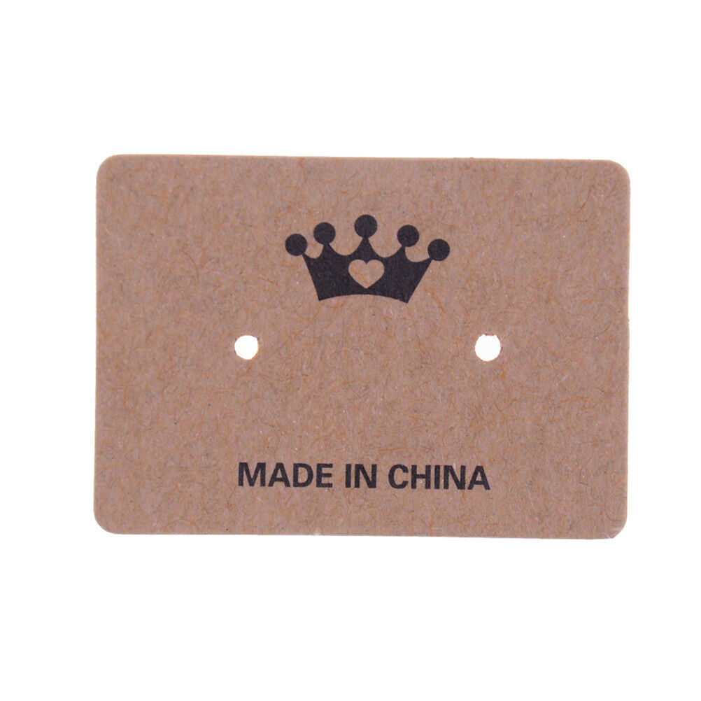 100x kraft paper earring hanging card jewelry display ear studs holder pac.l8