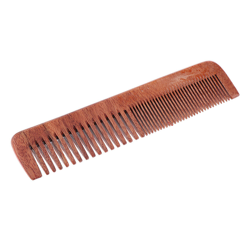 2pcs Premium Handmade Wide/Fine Teeth Wood Comb Pocket Hair Brush Men Gifts