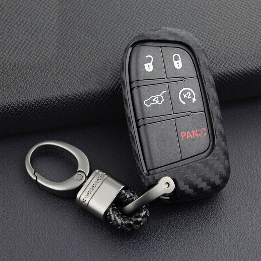 ScratchProof Carbon Fiber Remote Key Case Cover Shell For 2015-2017 Chrysler 200