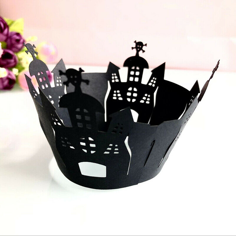 12pcs Halloween Decorations Cupcake Wrappers Case Cake Decorating Hallowe.l8