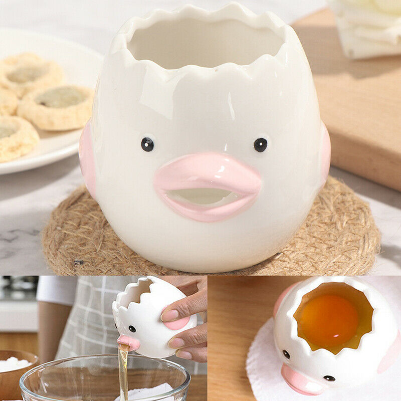 1*Creative Ceramic Egg Dividers Egg Yolk White Separator Kitchen Tool Home U BU
