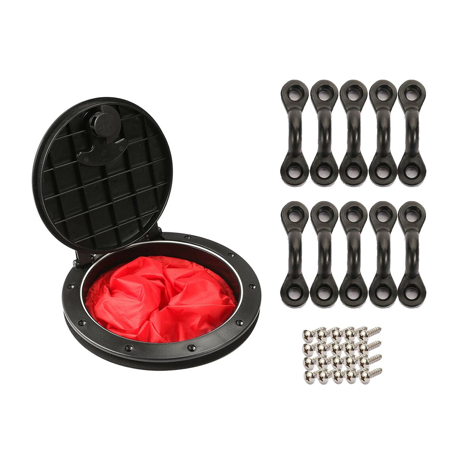 8 inch Kayak Deck Hatch Marine Plate w/ Cat Bag Rigging Pad Eyes Accessories