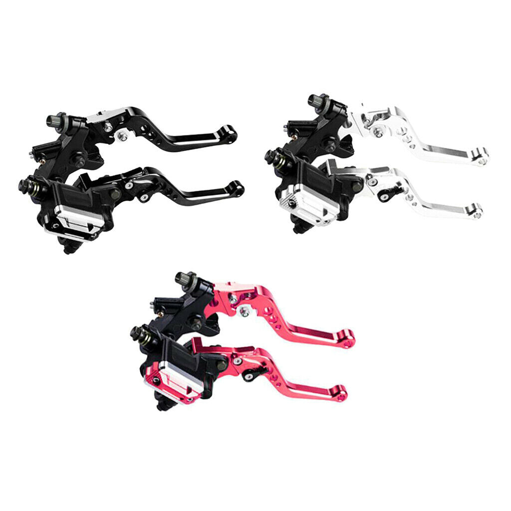 1 Pair 7/8'' 22mm Motorcycle Handlebar Brake Master Cylinder Clutch Lever Kit