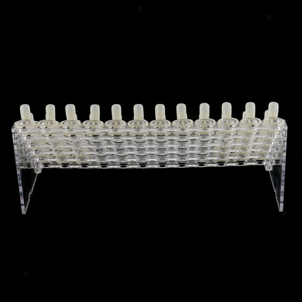 72 SLOTS / 6 TIERS Professional Clear Manicure Nail Art Display Stand Plastic