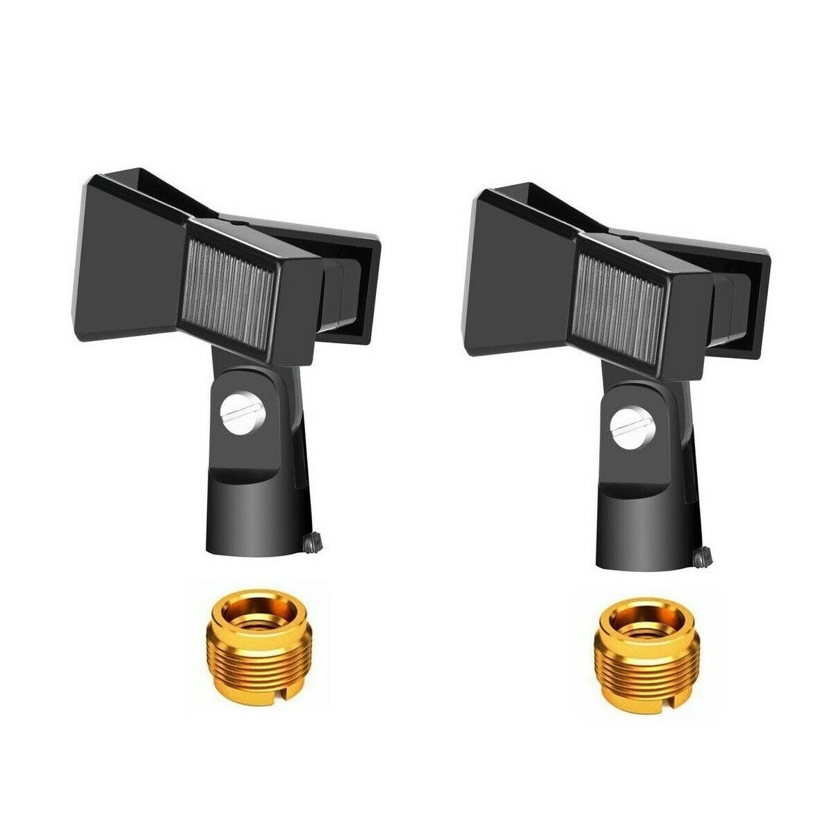 2 Pack Universal Adjustable Wireless Microphone Clip Holder With Adapter