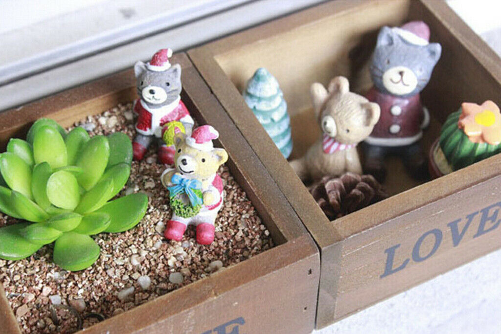 Retro Wooden Box Storage for Jewellery Essence Oil Bottles Gift Plant Holder