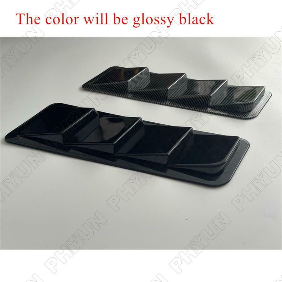 Glossy Black Car Decorative Air Flow Intake Hood Scoop Vent Cover Universal Kit