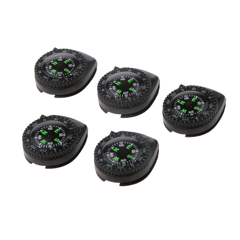 5pcs Camping Hiking Navigation Mini  Watchband Compass With Clip
