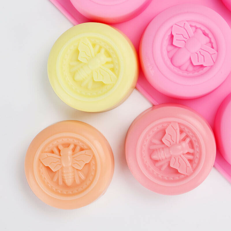 6 Cavity Round Silicone Puddings Wax Soap Mold Mould Handmade DIY