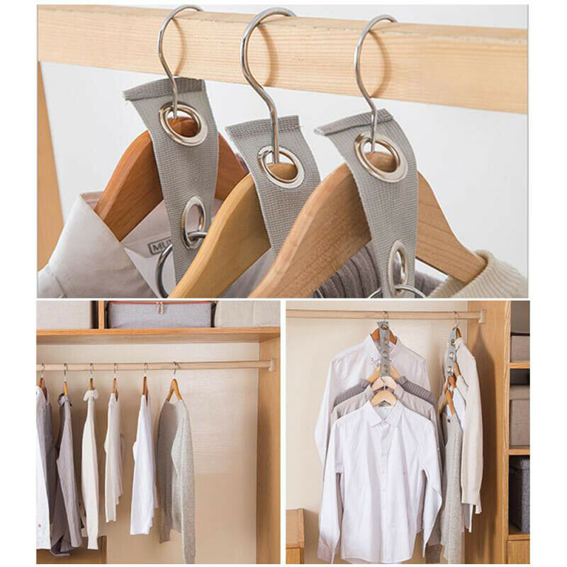 2PCS Space Saving Hanger Plastic Cloth Hanger Hook Clothes Hanger With Ho.l8
