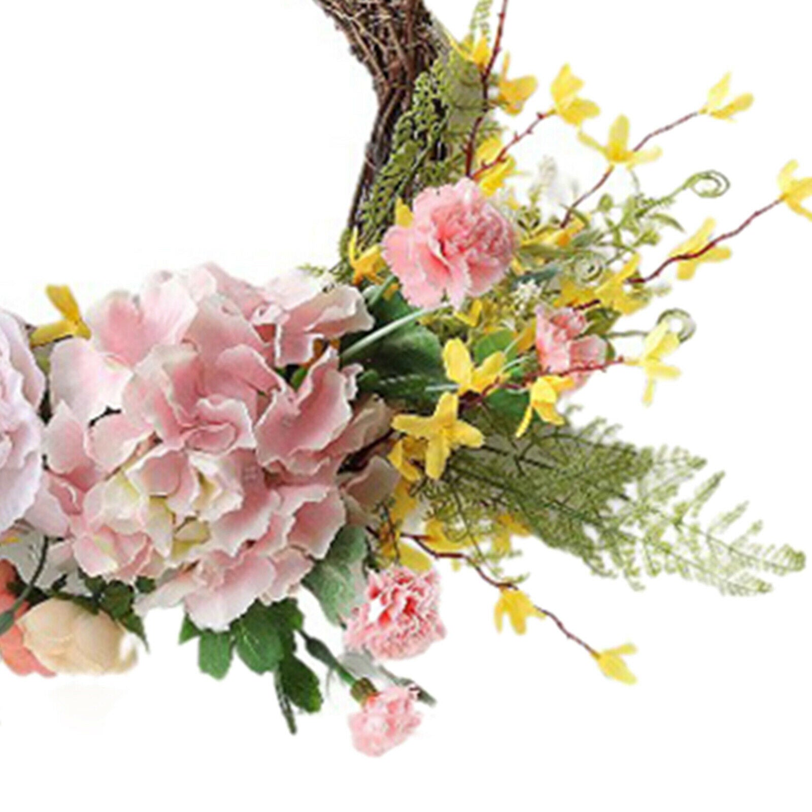20cm Round Artificial Carnation Wreath Spring Flower Garland Wedding Decor