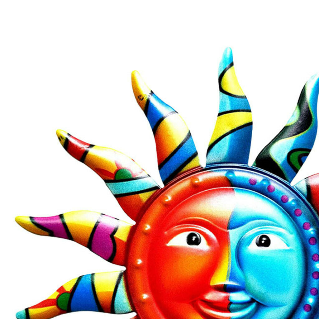 Metal Sun Wall Art Decor Home Living Room Sun Face Sculpture Statue Ornament