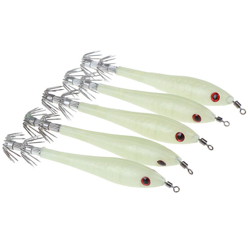 5PCs luminous shrimp fishing lures squid baits  night lures fishing tackl.l8