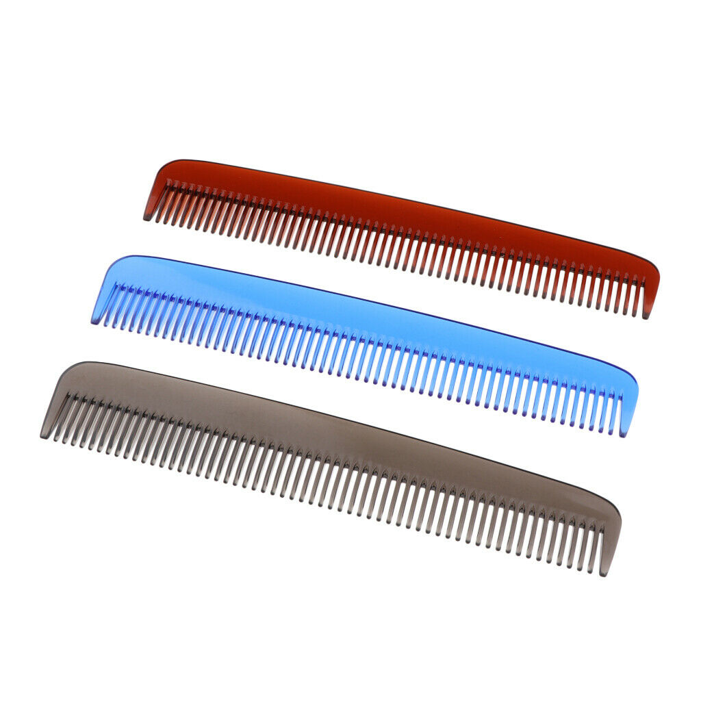 Salon Hair Cutting Styling Fine Tooth Comb Plastic Beard Grooming Comb Blue