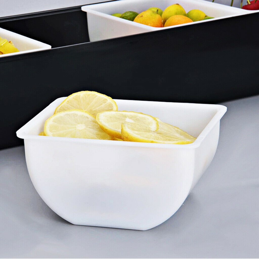 4 Compartments Server Tray Chilled Food Fruit Bar Condiment Dispenser