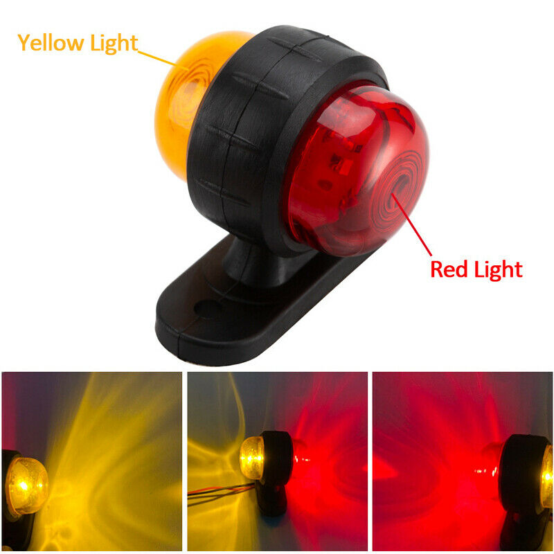 2PCS 12V-24V Truck Grille Strobe Lights Side Marker Indicator Flash Warning Lamp