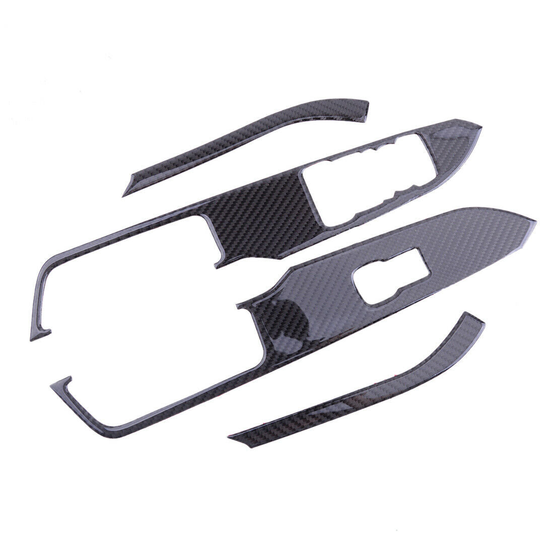 Carbon Fiber Window Switch Panel Cover Trim Fit For Ford Mustang 2015-2020 New