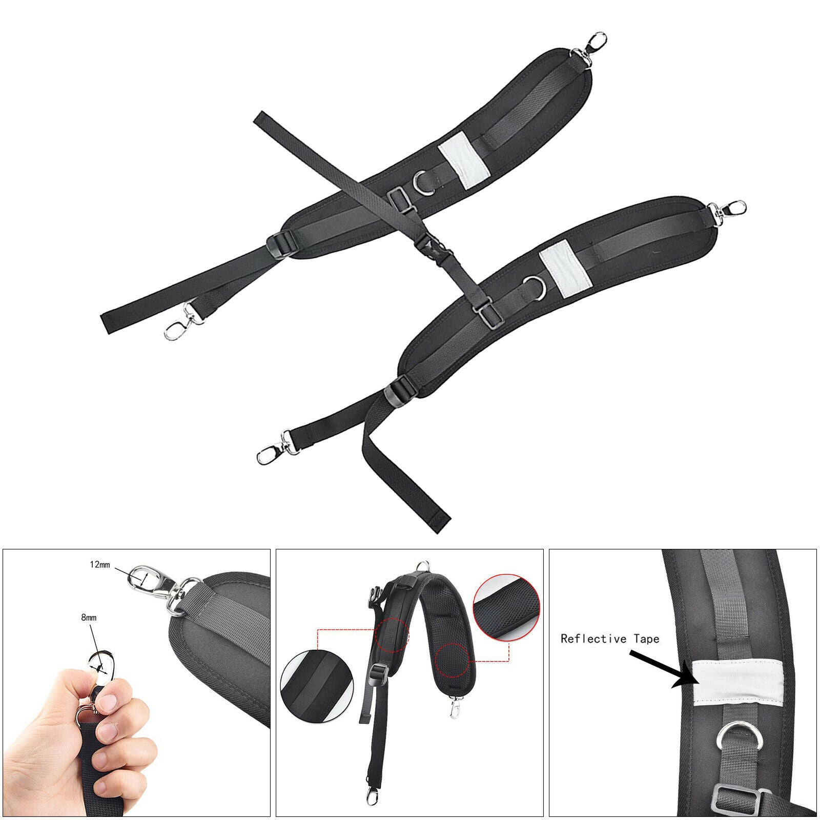 Waterproof Shoulder Backpack Bag Shoulder Strap Shock Protection Accessorys