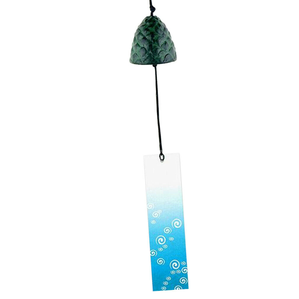 3pcs Blue Cast Iron Wind Chime Metal Music Wind Chime Outdoor Garden Decor