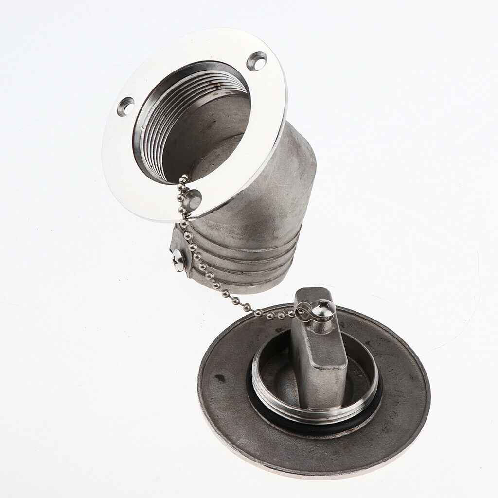 Boat Deck Fill/Filler Keyless   2 inch - Gas Marine Grade Stainless Steel