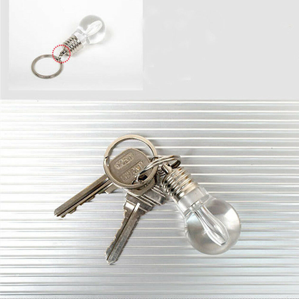 Cute Mini Colorful LED Flashlight Light Bulb Lamp Keychain Key Ring Lamp Torch