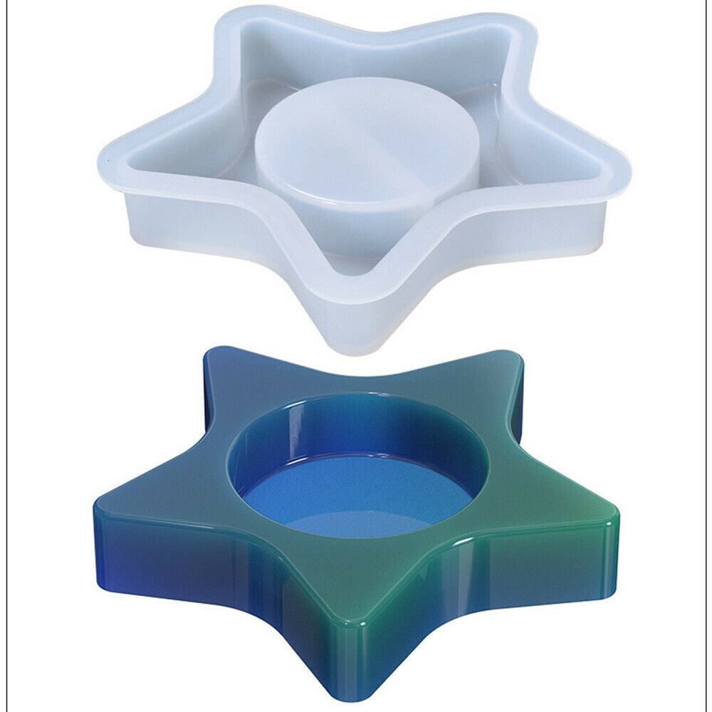 DIY Epoxy Silicone Mold Five-pointed Star Candle Holder Base Home Decor Craft