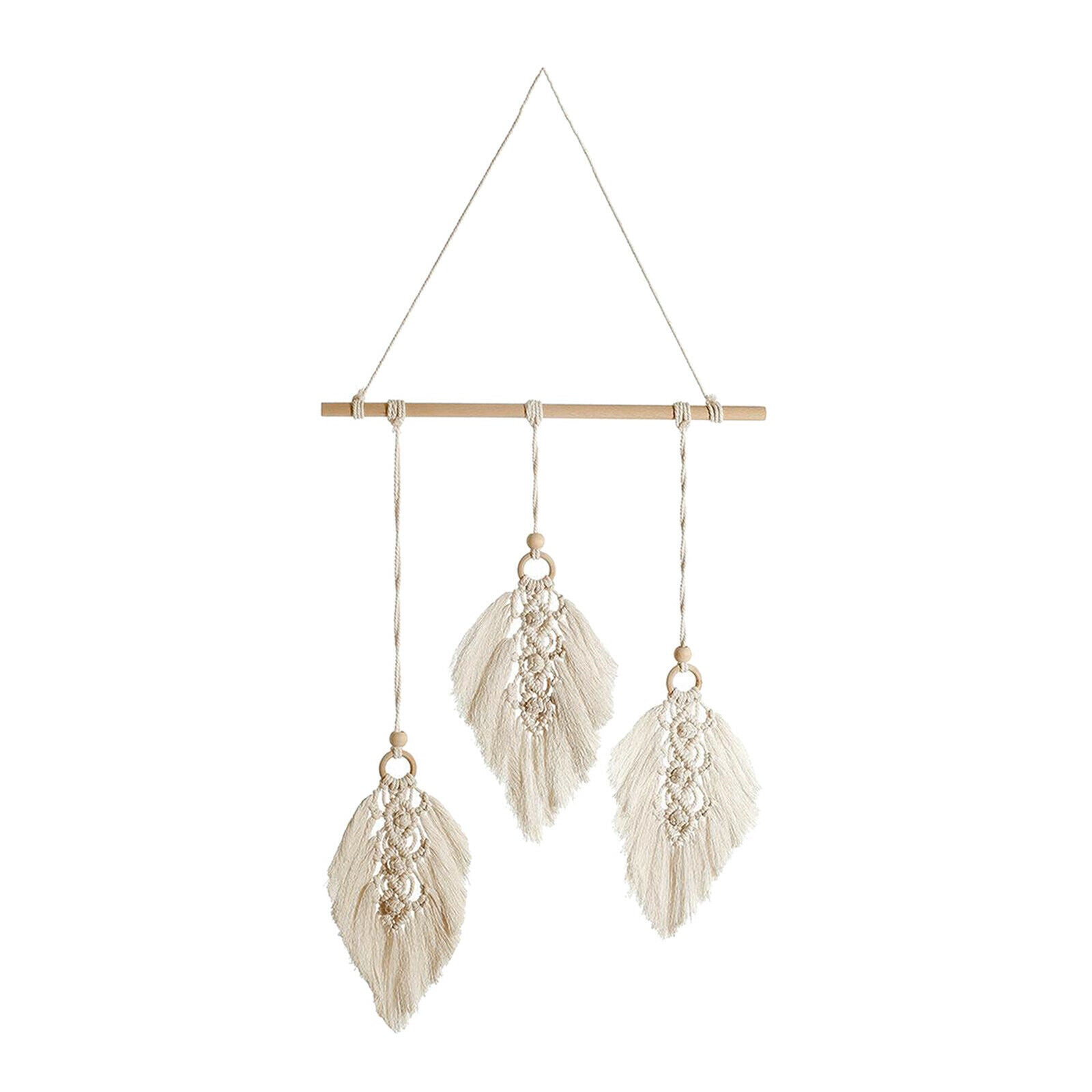 Macrame Wall Hanging Tapestry Chic Bohemian Woven Leaves Fringe Wall Ornaments