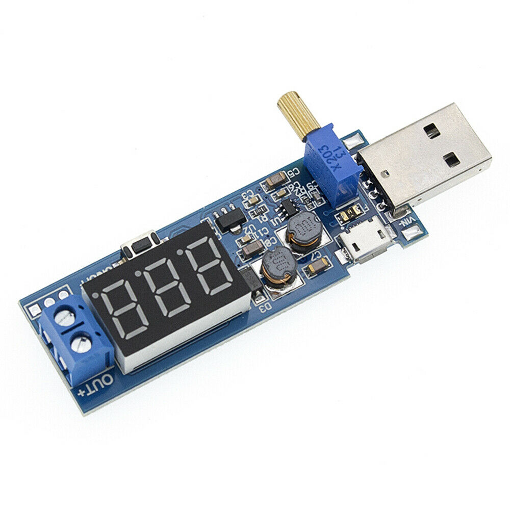 5V to 3.3V/12V Adjustable Out DC 1.2V-24V USB Step UP / Down Power Supply Module