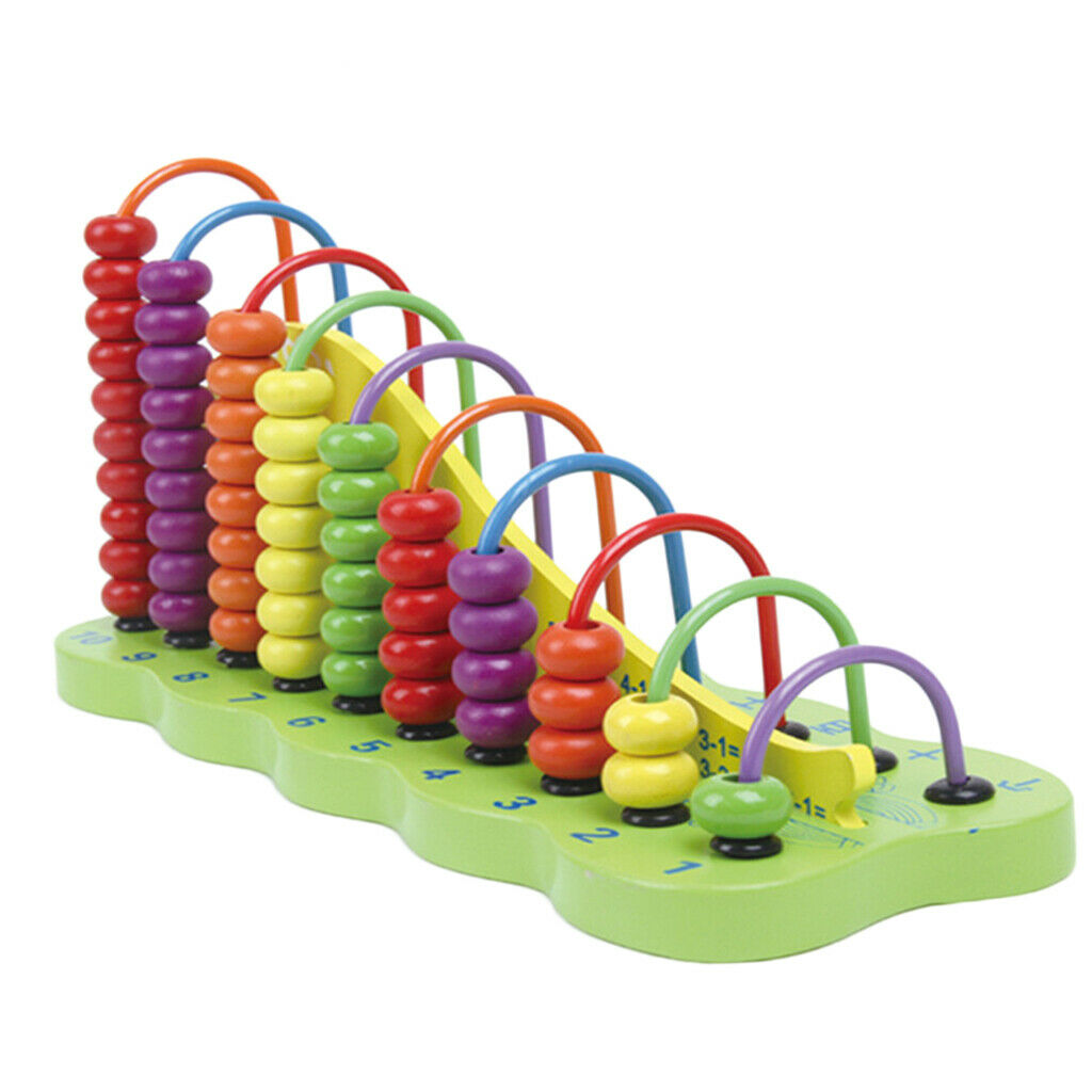 Kids Maths Learning Counting Abacus Mathematical Toys Bright Rainbow Color