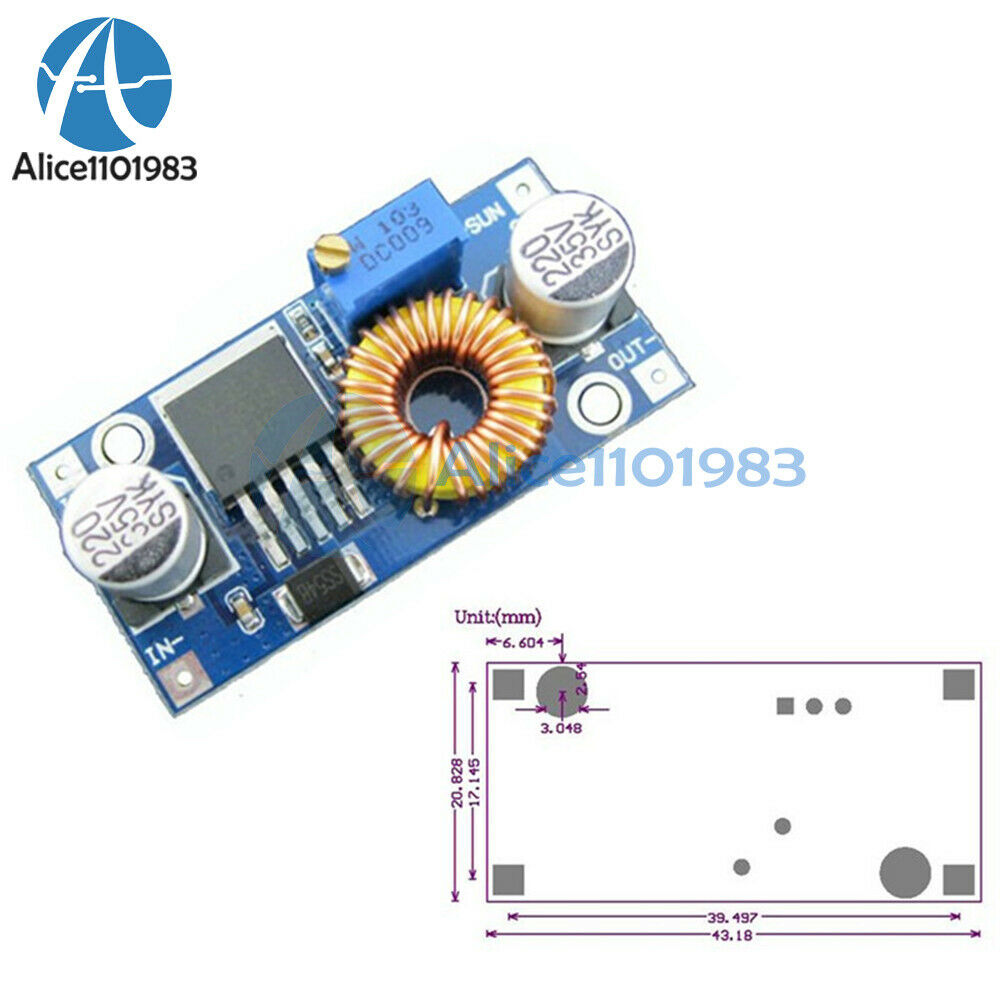 2PCS DC-DC Step Down Adjustable Power Supply Module Lithium Charger board 5A