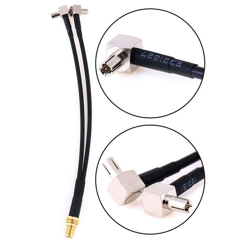 15cm SMA Female To 2 x TS9 Male Plug Y Splitter Combined Pigtail Cable RGDEAU