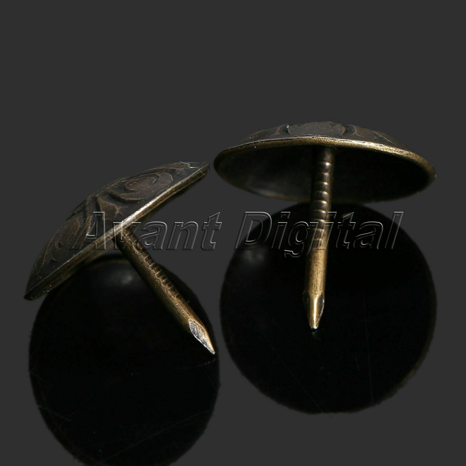 100Pcs Elegant Bronze Upholstery Nails Tacks Studs Ancient Style Furniture fix