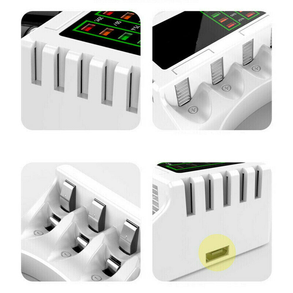 Rechargeable Battery LCD AA AAA 4Slots Charger For NIMH NICD Batteries