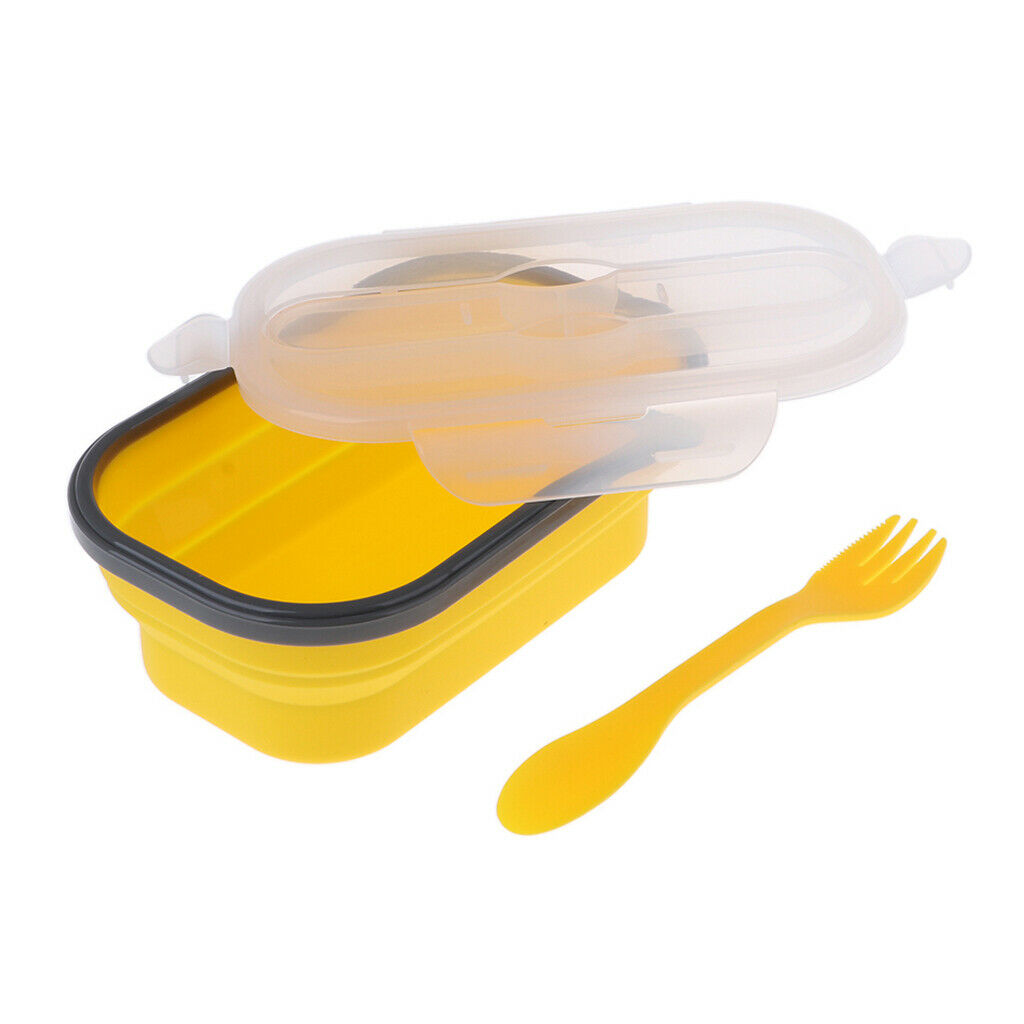 Collapsible Camping Bowl 850ml Outdoor Silicone Hiking Travel Bowl Yellow