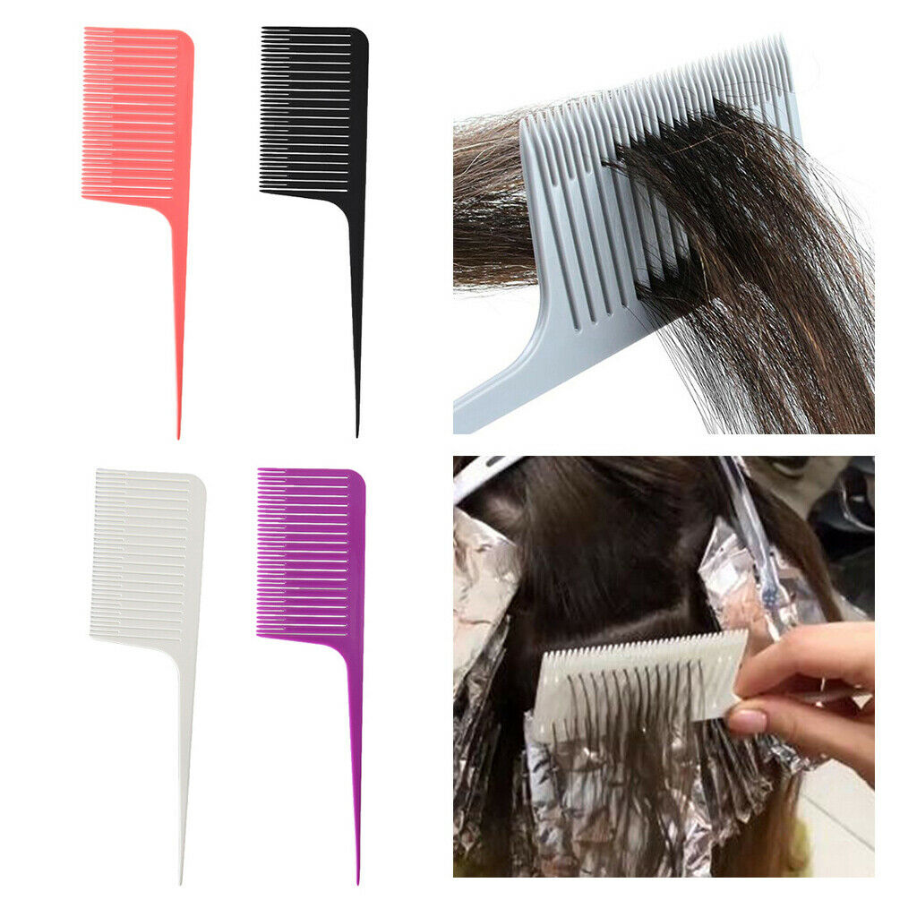 4 Pieces Plastic Weave Highlighting Hair Comb Highlight Salon Combs Brush