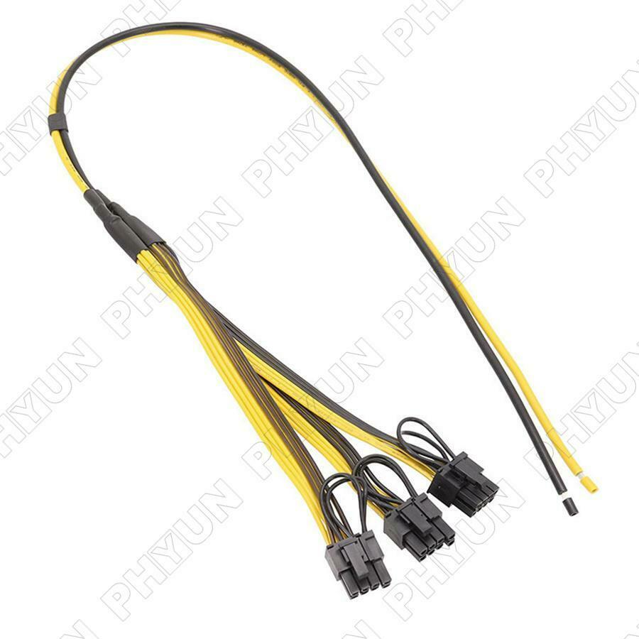 5PC Power Supply Cable 1 to 3 6P+2P Miner Adapter Cable 8Pin GPU Video Card Wire