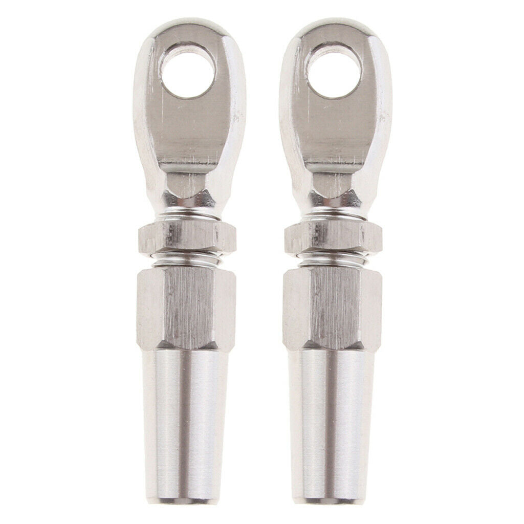 2 Pieces 4mm Stainless Steel with Stainless Steel Cable