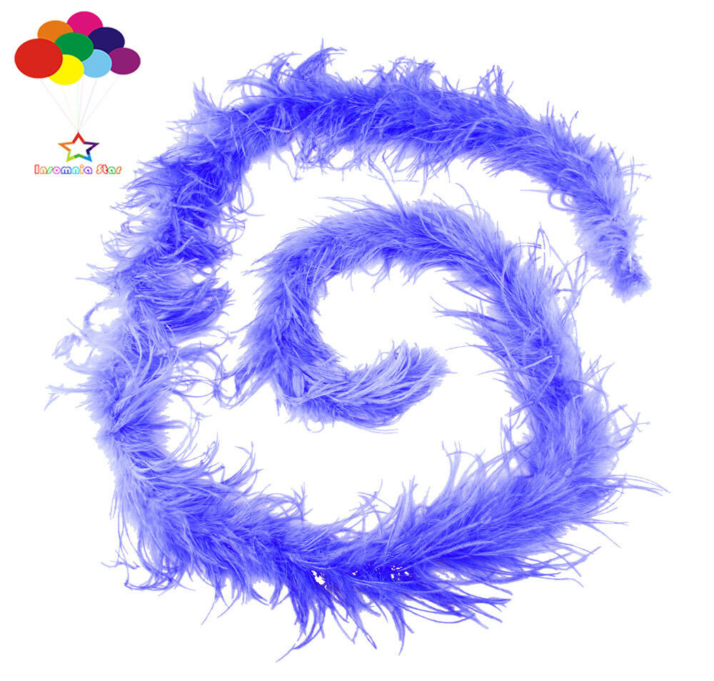 ostrich feather strip Trim boa Dyed sapphire 2M carnival Diy costume headress