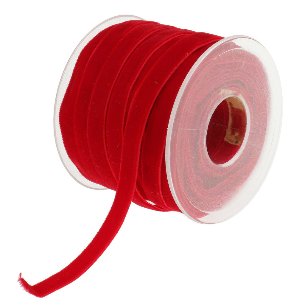 2x 20 Yard 10mm Velvet Ribbon Roll Trimming Sewing DIY Decor For Craft Red