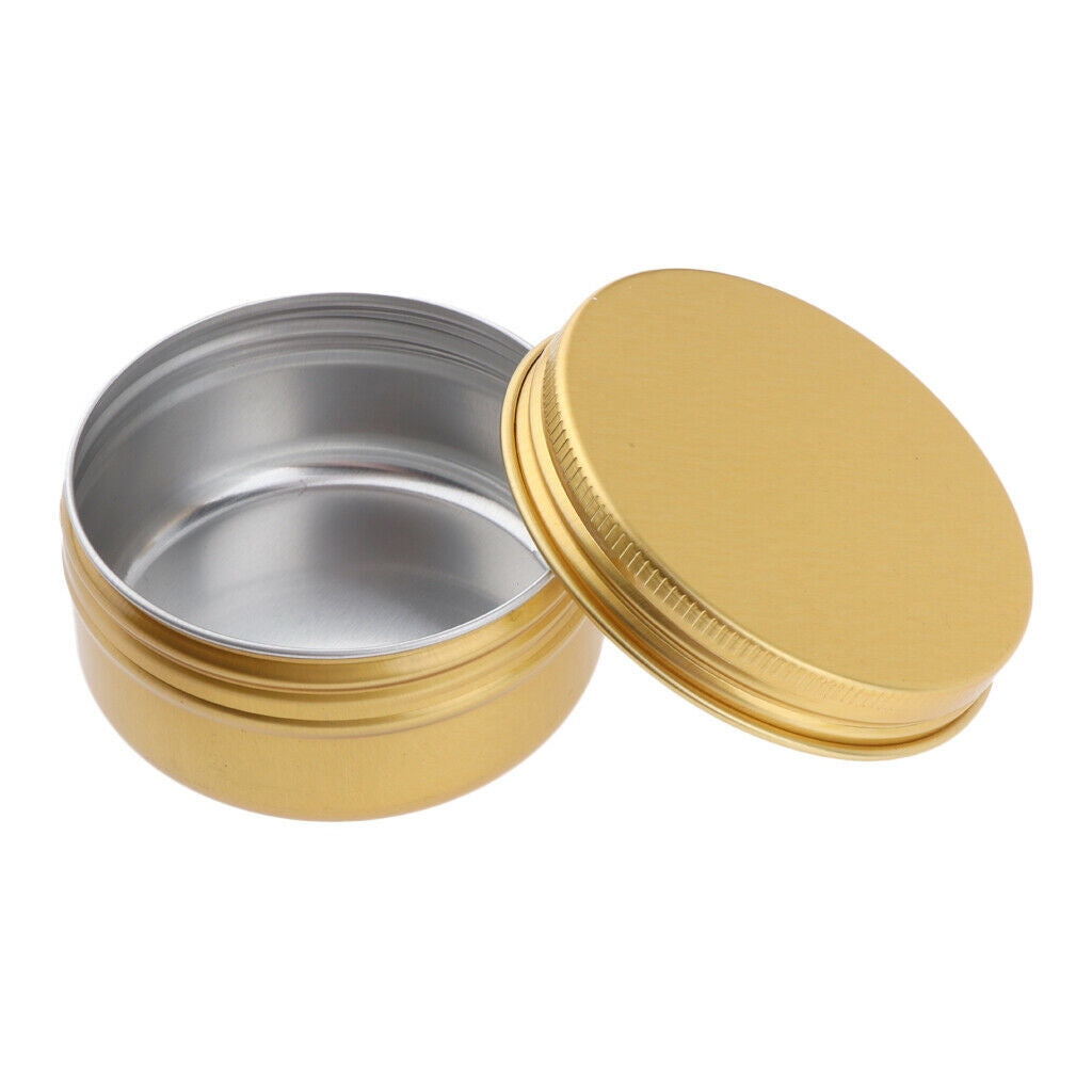 15pcs Empty Makeup Aluminium Pot Jar Tin Lip Balm Container Storage Box 50ml