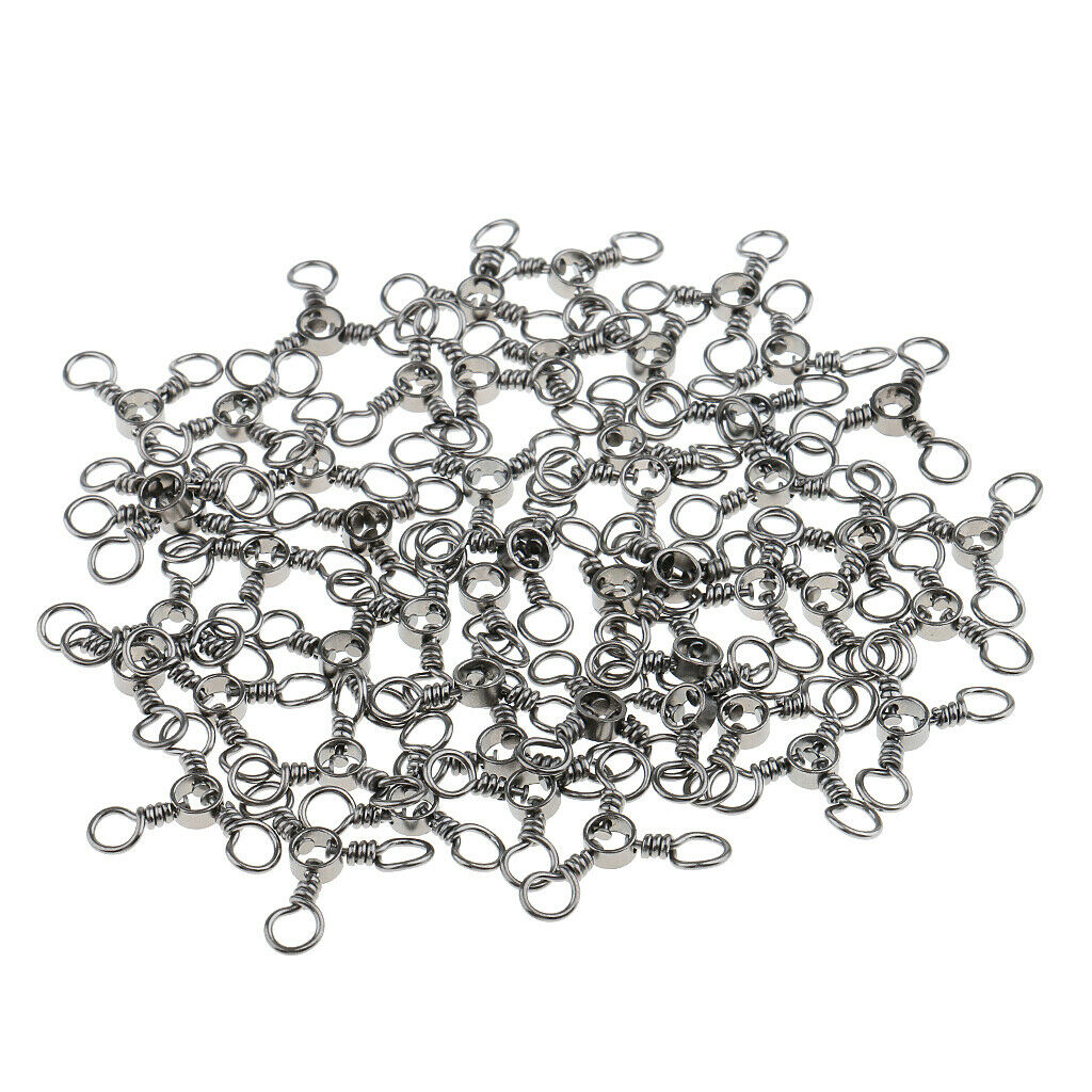 50pcs Stainless Steel 3 Way Triple Barrel Swivels Fishing Tackle Tools 3#