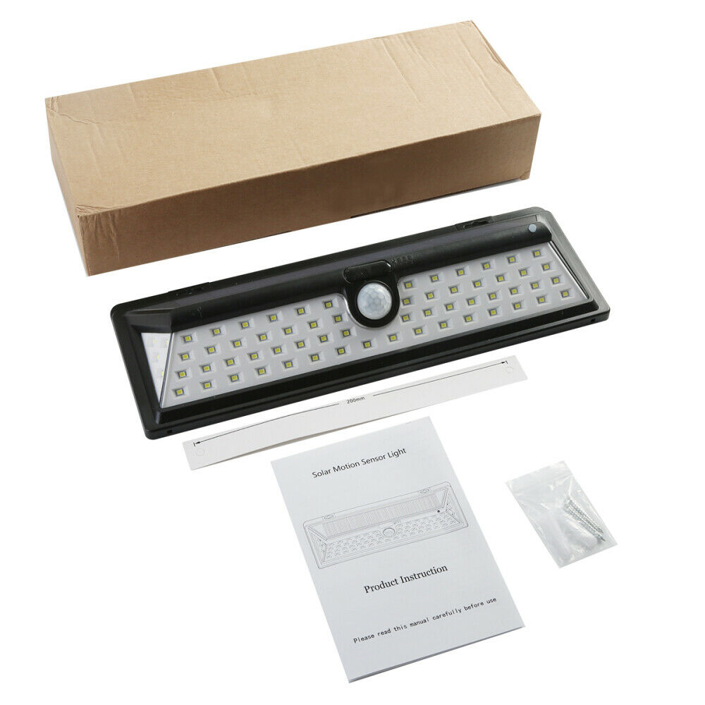 66 LED Garden Lamp Solar Power PIR Motion Sensor Wall Light Outdoor Yard Path