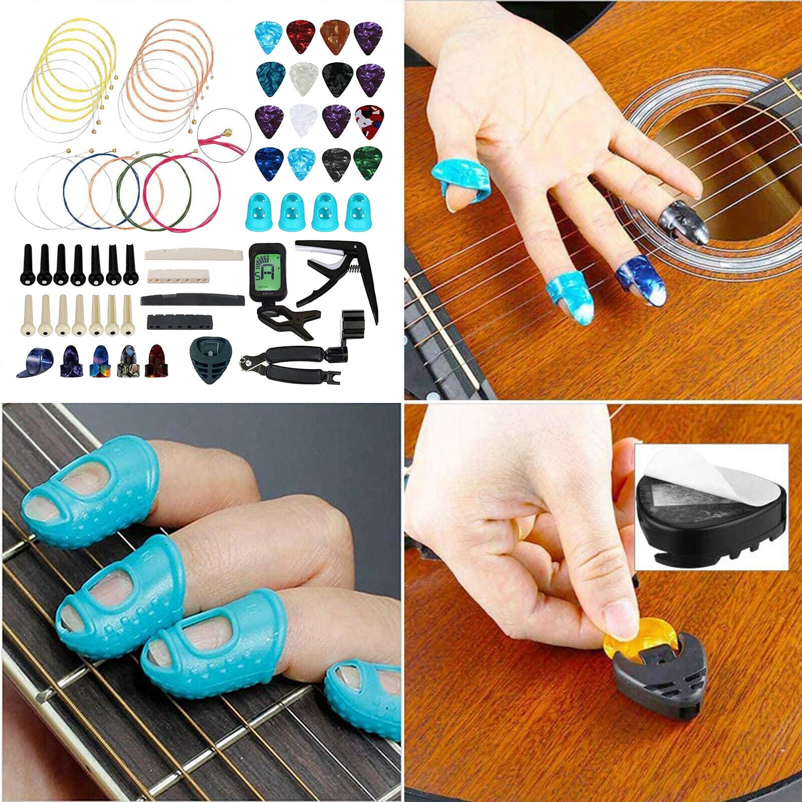 66pcs Capo Plectrum Guitar Winder Tool Kit Keychain