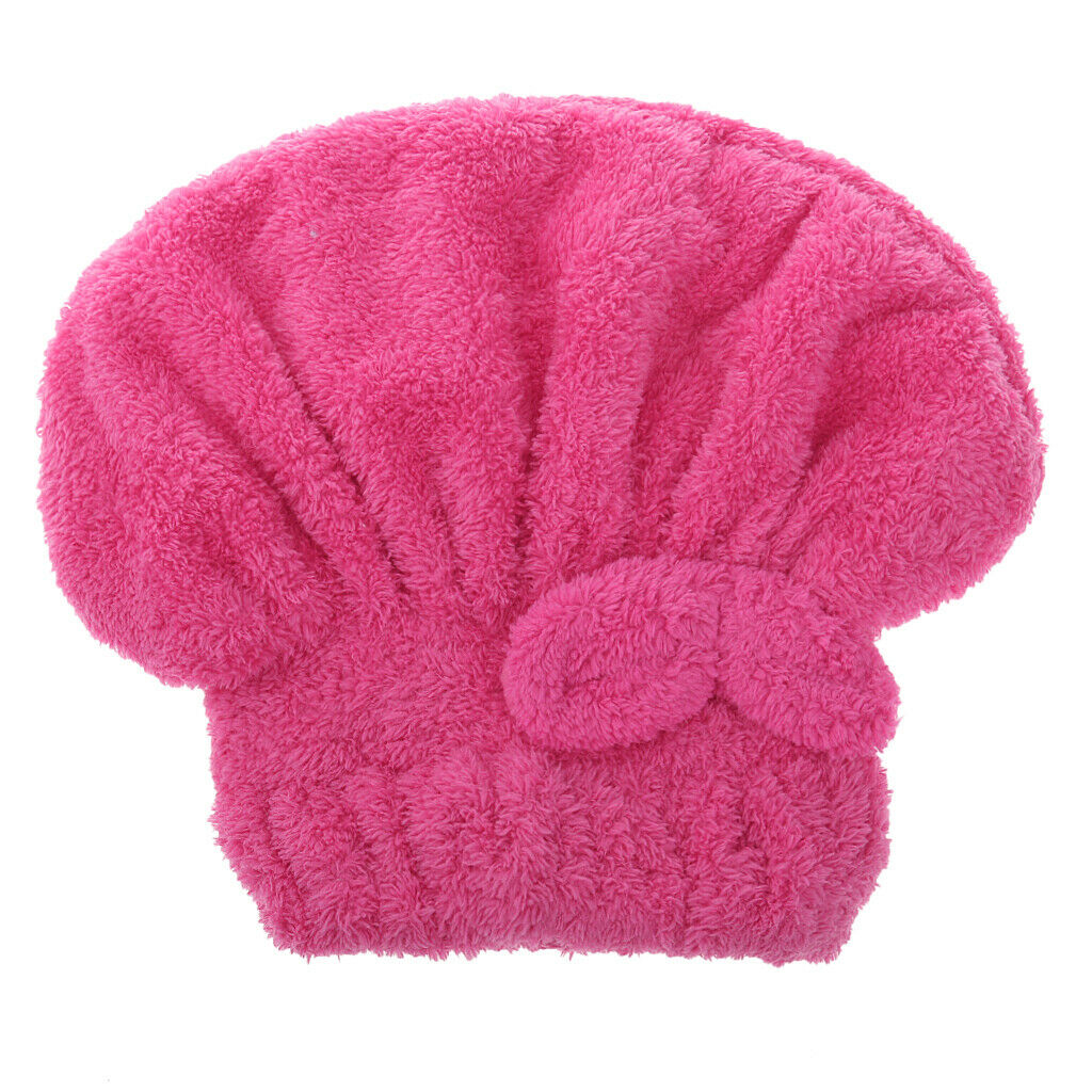 Dry Hair Hat Microfiber Hair Turban Quickly Shower Bath Caps Wrapped Red